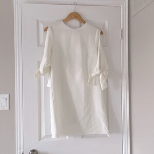 ASOS White Raw Hem Shift Dress Size 2